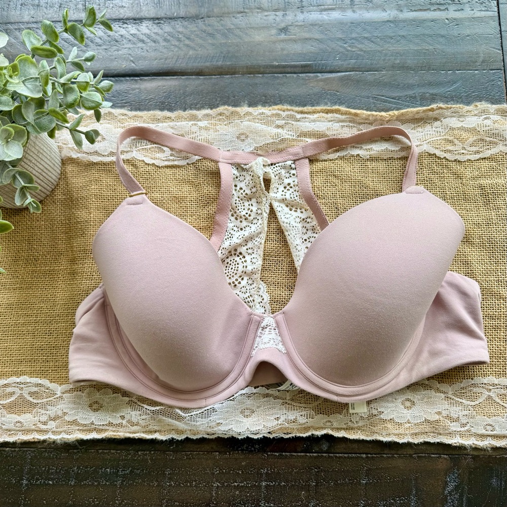 SOLD- Soma Embraceable Geo Lace Racerback Bra - Size 36 C.